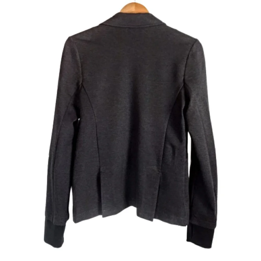 Betabrand Grey Active Ponte Knit Stretch Blazer